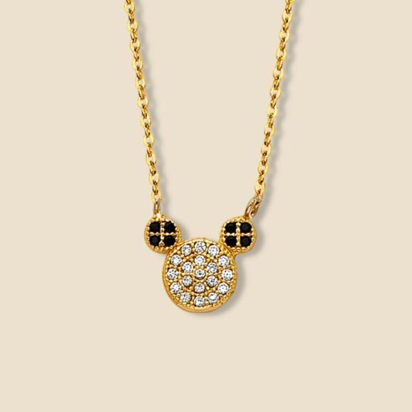 14K Solid Gold Mouse Necklace | Elegant Gold Jewelry by Tehrani Jewelry - Picture 1 of 10